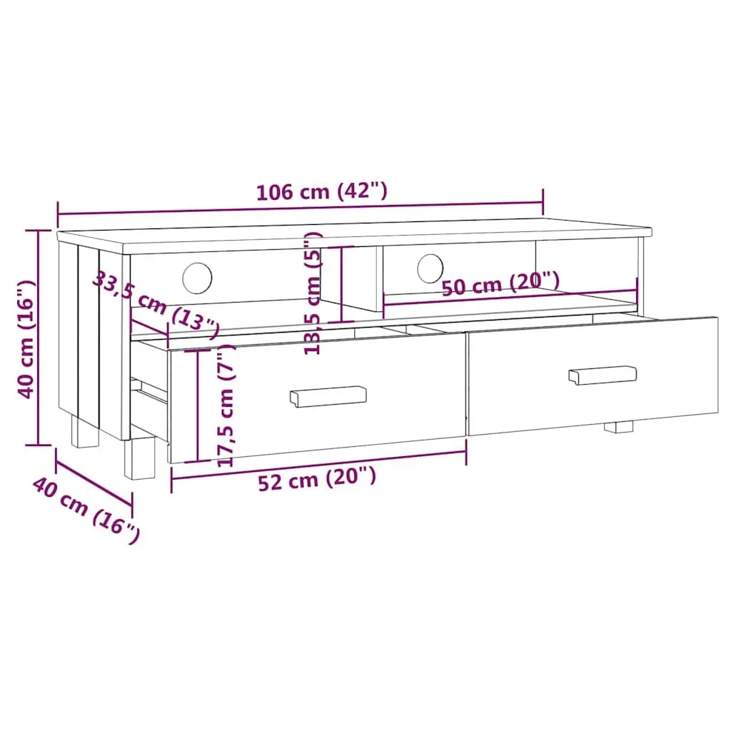Grey Wooden TV Cabinet with Sliding Drawers