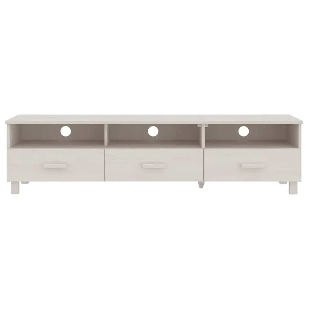 White TV Cabinet with 3 Drawers and Compartments