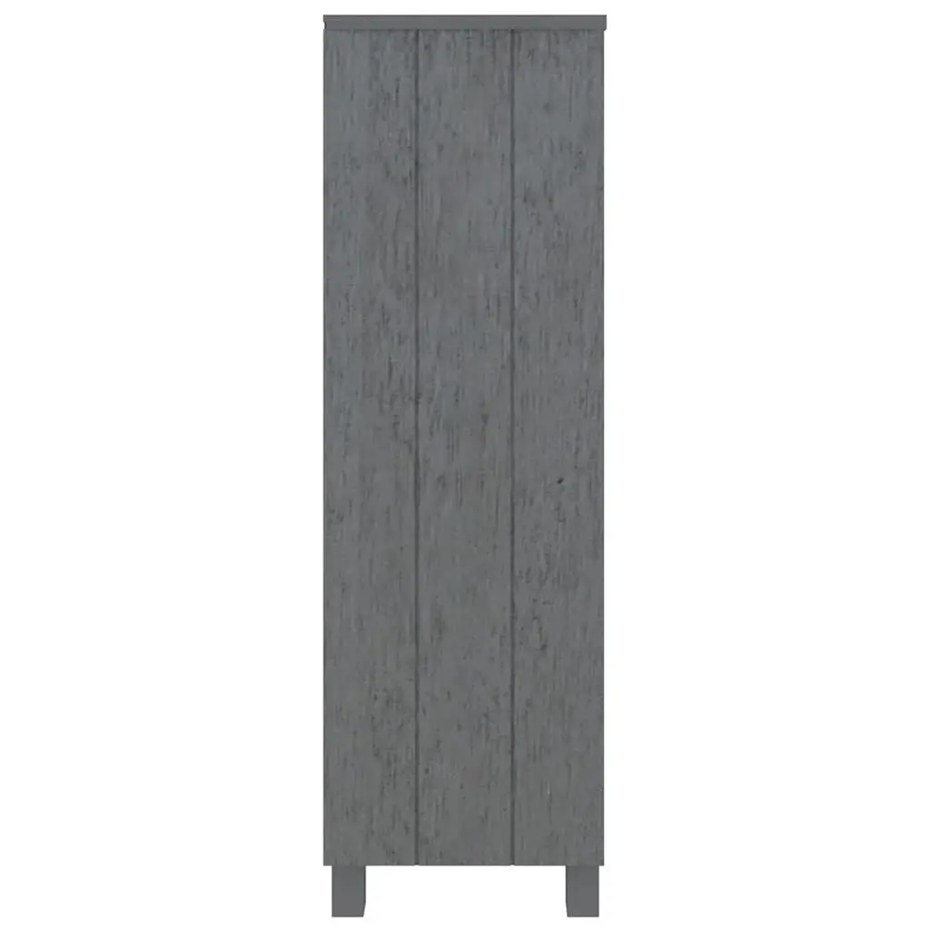 Solid Pine Wood Book Cabinet Grey 85x35x112cm Storage Unit with 3 Shelves for Organizing Books and Displaying Decor