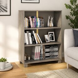 Light Grey Book Cabinet with 3 Shelves 85x35x112cm