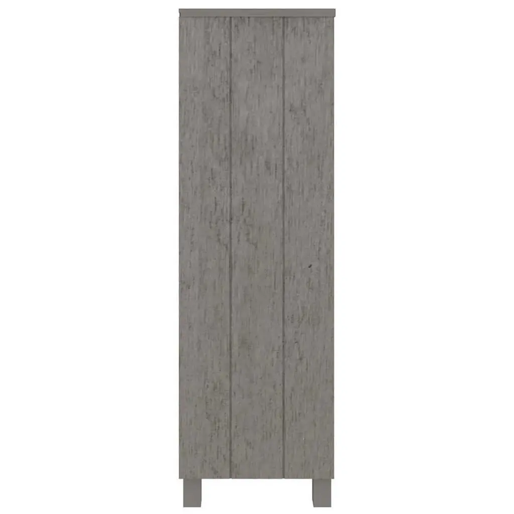 Book Cabinet Light Grey 85x35x112cm Solid Pine Wood 3-Shelf Storage Shelving Unit