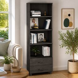 Charming Light Grey Highboard Cabinet with Shelves