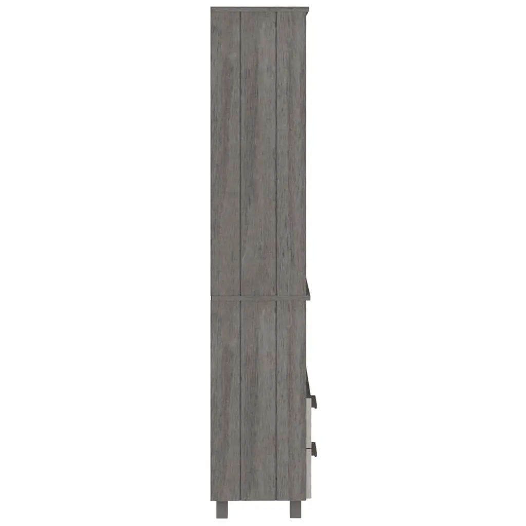 Highboard Light Grey 60x35x180 cm Solid Pine Wood Storage Buffet Sideboard