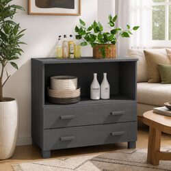 Grey Wooden Sideboard Storage Cabinet with Drawers