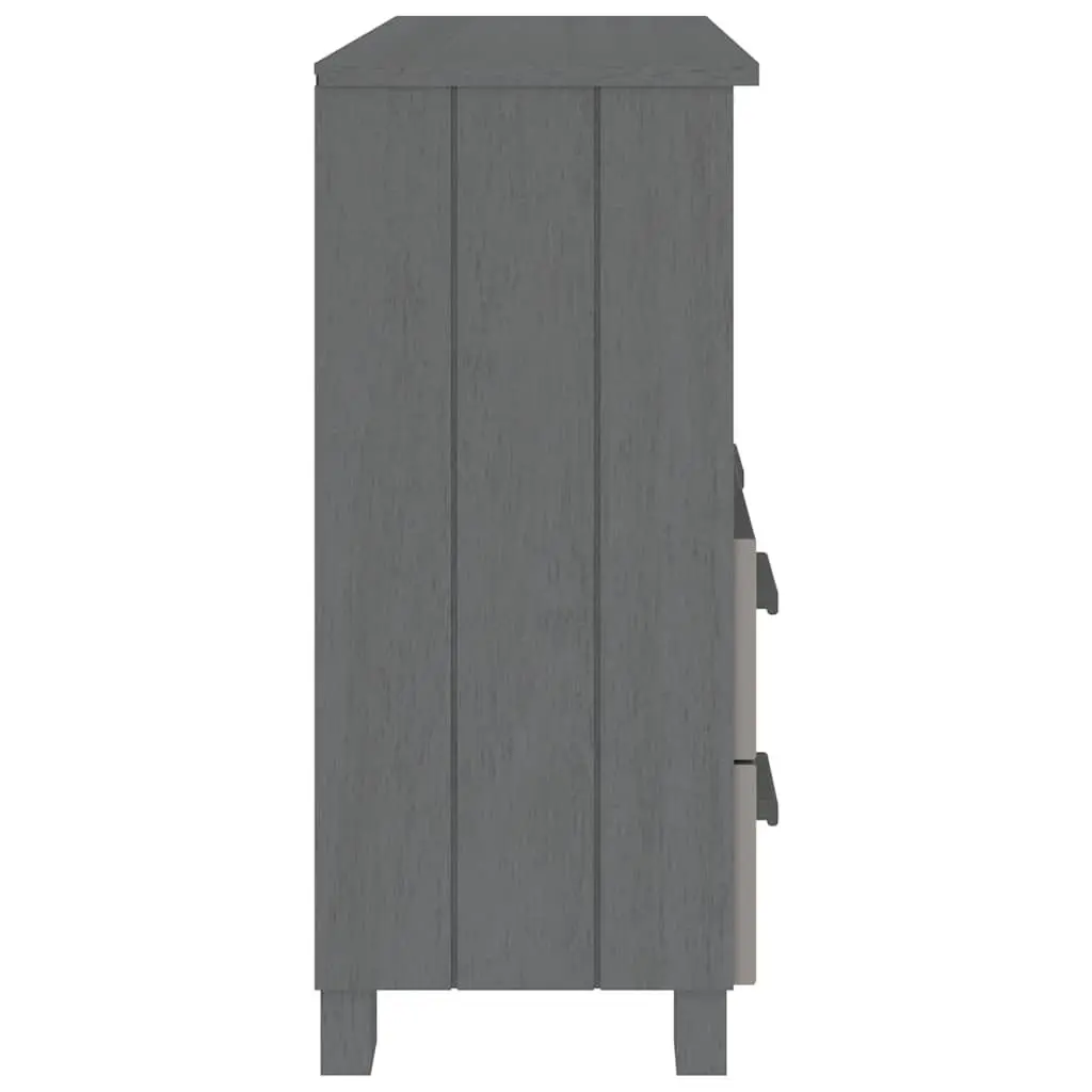 Wooden Sideboard Storage Cabinet Grey Buffet 85 x 35 x 80 cm Solid Pinewood