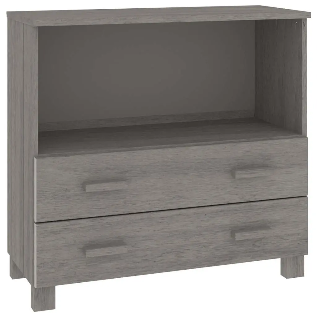 Wooden Sideboard Storage Cabinet Grey 85 x 35 x 80 cm Solid Pinewood