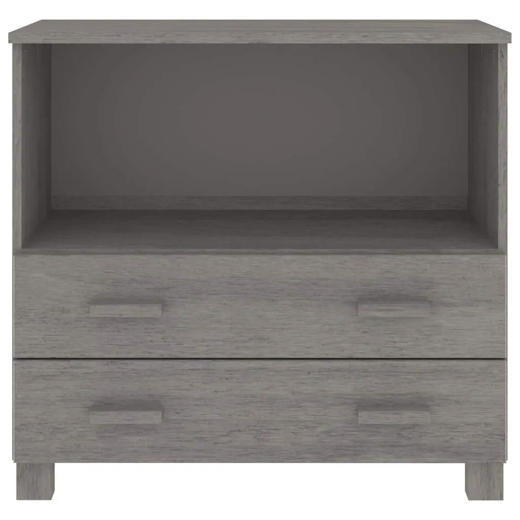 Wooden Sideboard Storage Cabinet Grey 85 x 35 x 80 cm Solid Pinewood