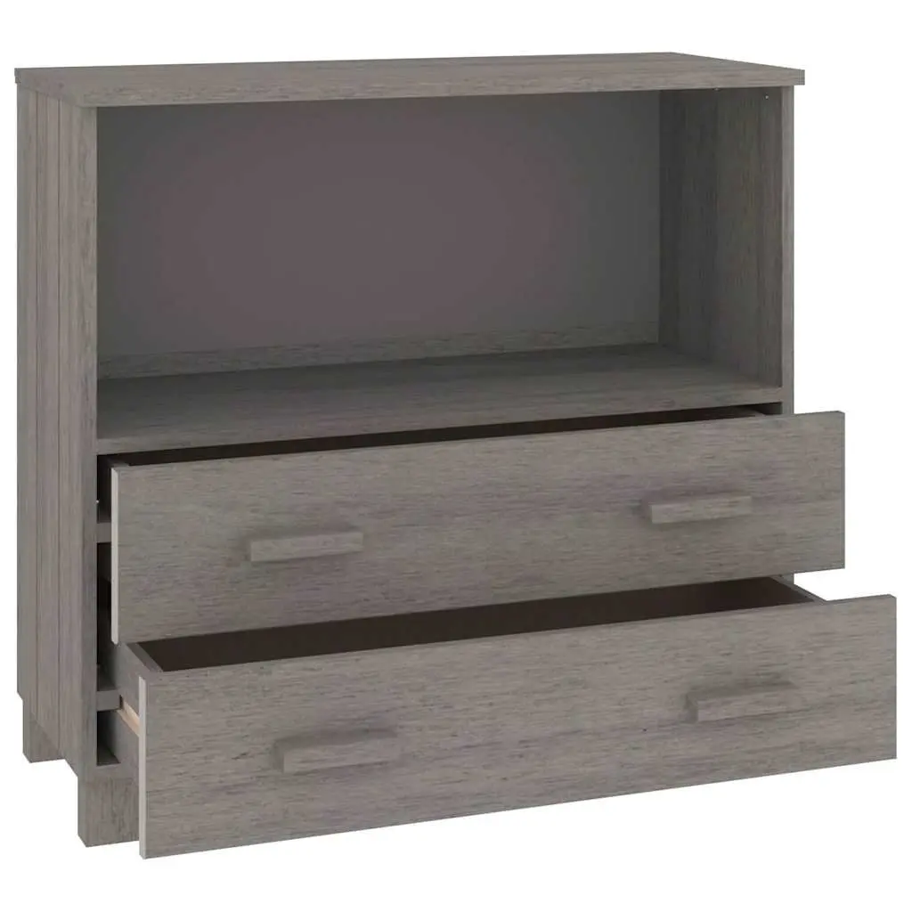 Wooden Sideboard Storage Cabinet Grey 85 x 35 x 80 cm Solid Pinewood