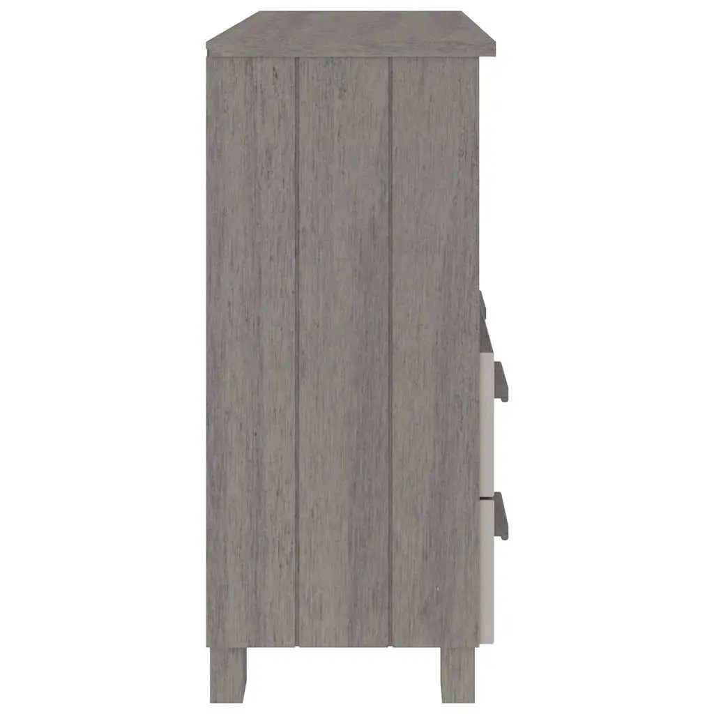 Wooden Sideboard Storage Cabinet Grey 85 x 35 x 80 cm Solid Pinewood