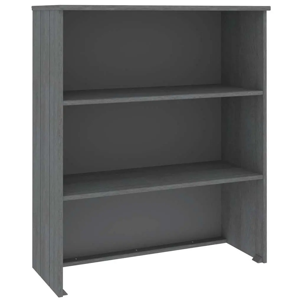 Grey Pine Wooden Highboard with Storage Shelves