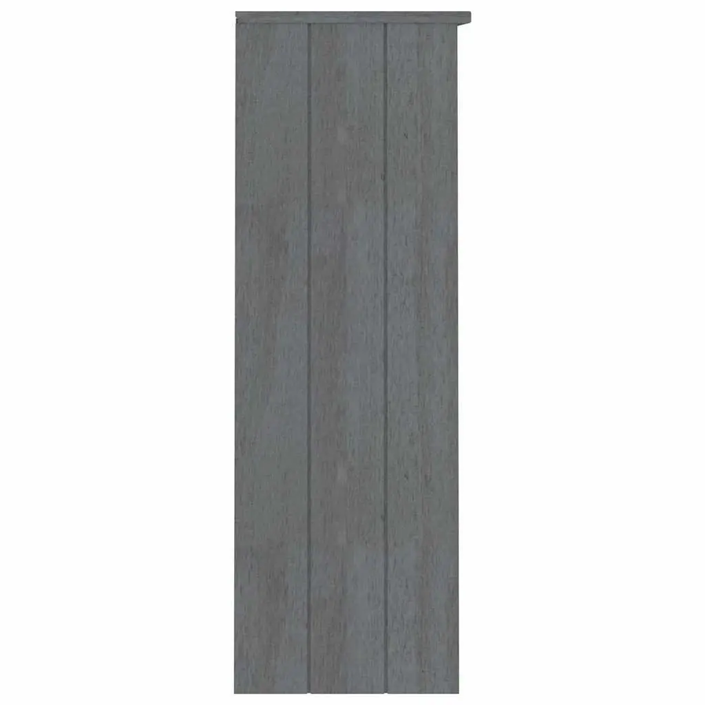 Grey Pine Wooden Highboard with Storage Shelves