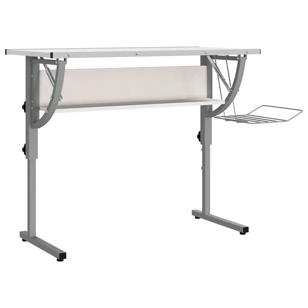 Adjustable Craft Desk in White and Grey for Home Office