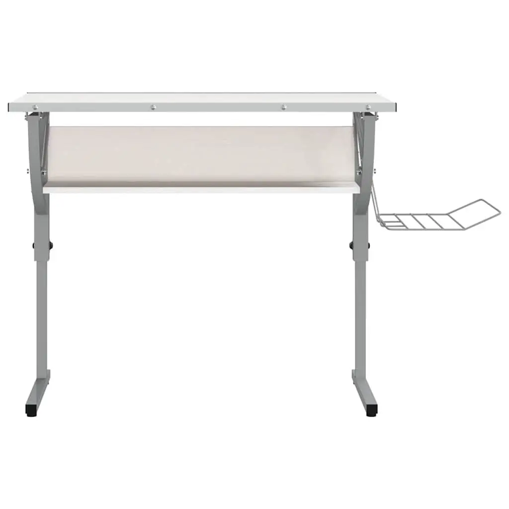 Adjustable Craft Desk in White and Grey for Home Office