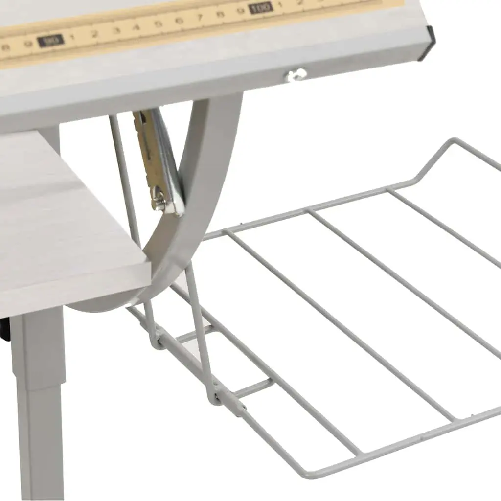 Adjustable Craft Desk in White and Grey for Home Office