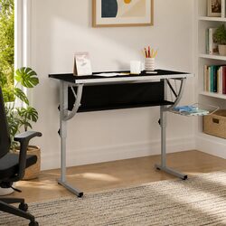 Craft Desk Adjustable Angle Writing Table in Black and Grey
