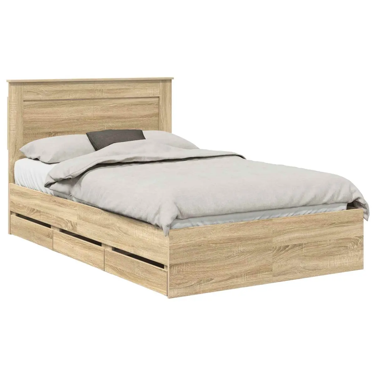 Storage Drawer Bed Frame in Sonoma Oak 135 x 190 cm