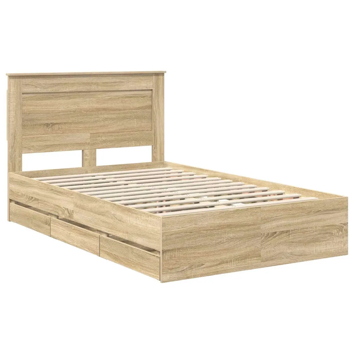 Storage Drawer Bed Frame in Sonoma Oak 135 x 190 cm