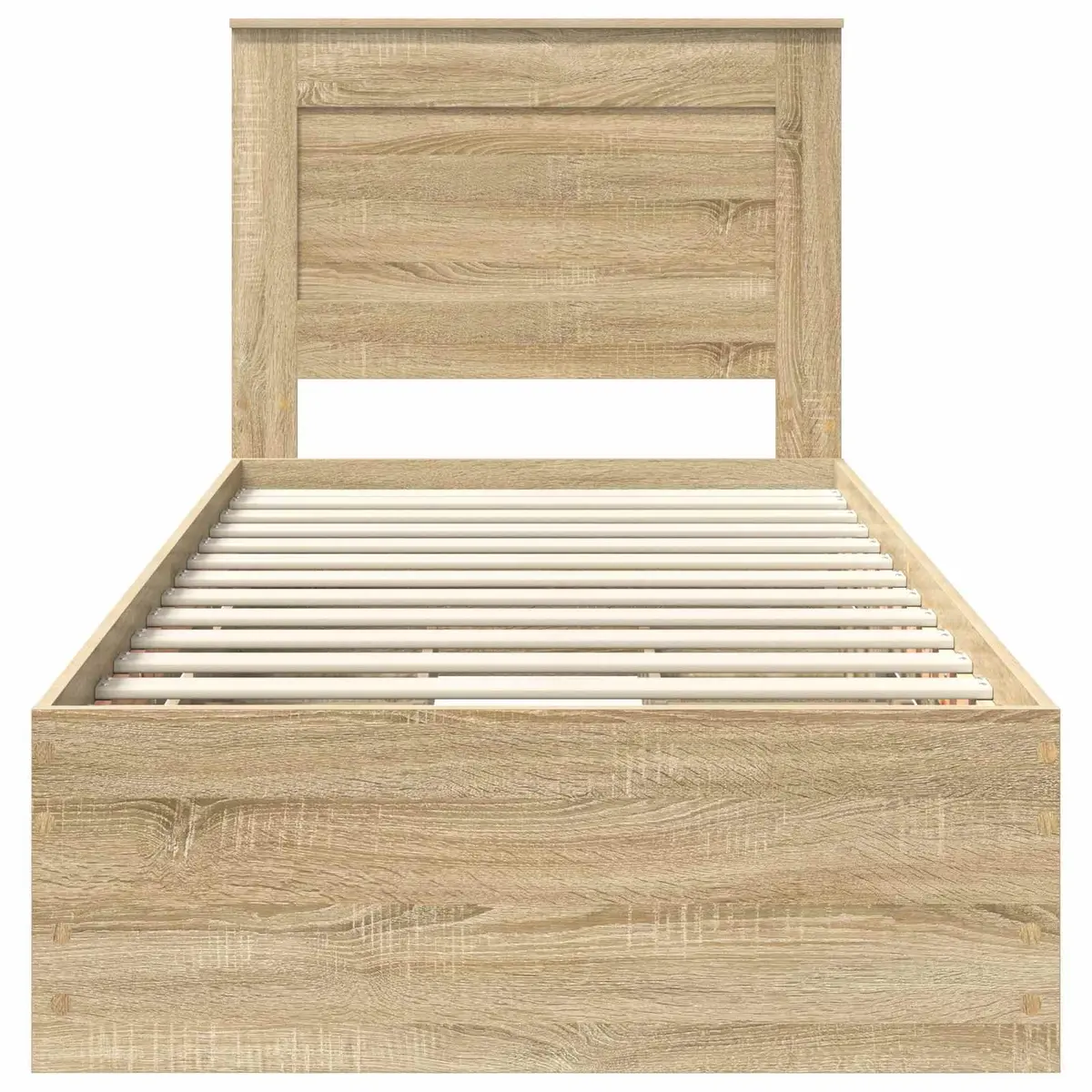 Bed Frame Modern Brown 90 x 190 cm Engineered Wood with Storage Drawer