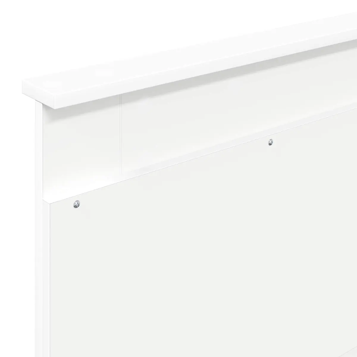 White Storage Bed Frame with Headboard 90 x 190 cm