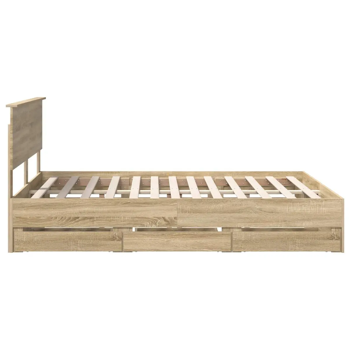 Sonoma Oak Bed Frame with Storage Drawer 150 x 200 cm