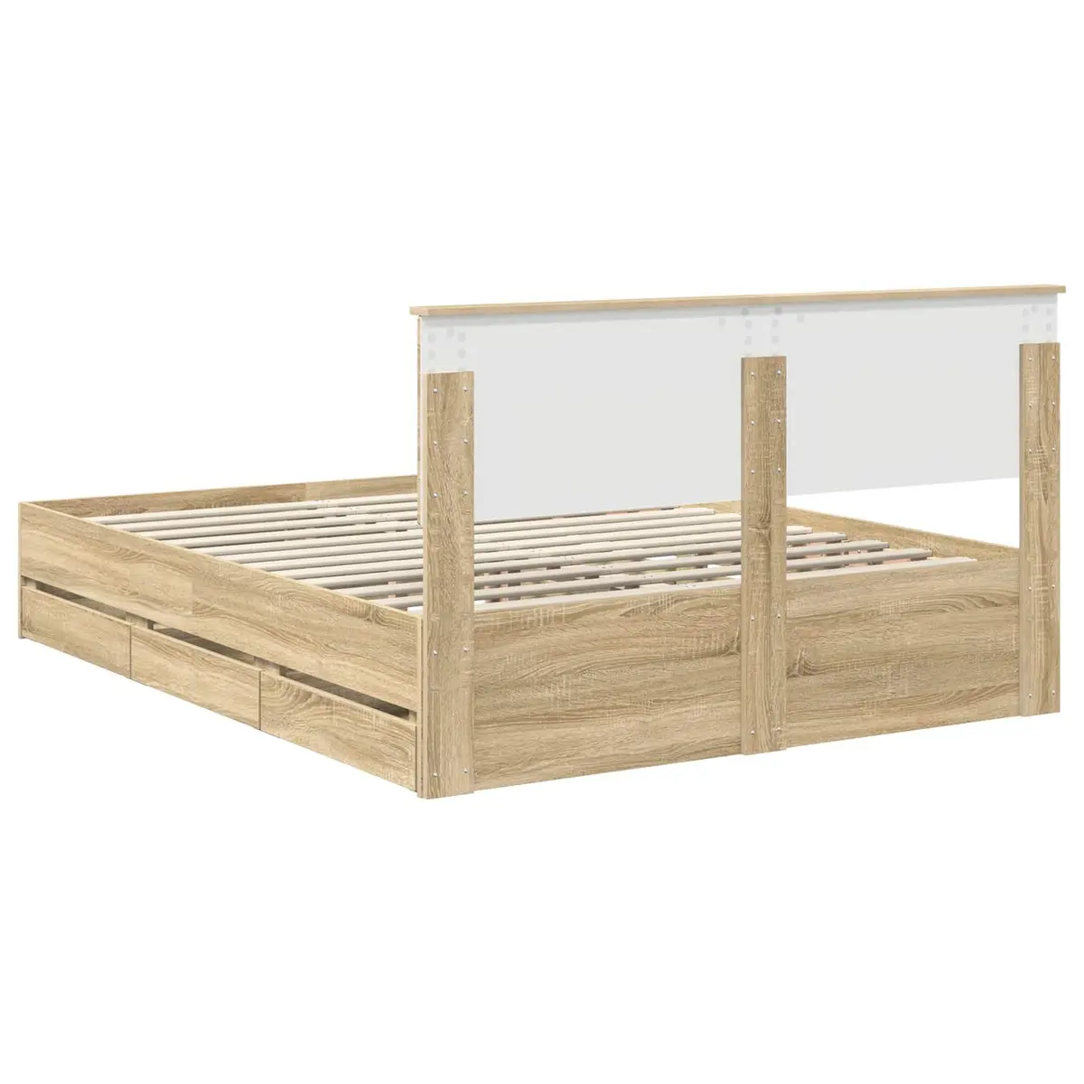 Sonoma Oak Bed Frame with Storage Drawer 150 x 200 cm