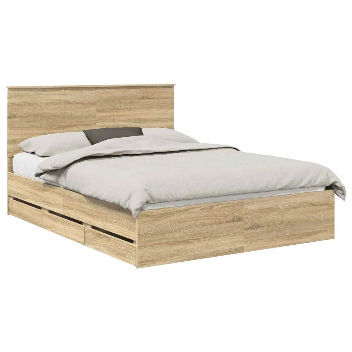 Bed Frame with Drawer Storage Sonoma Oak 150 x 200 cm Engineered Wood