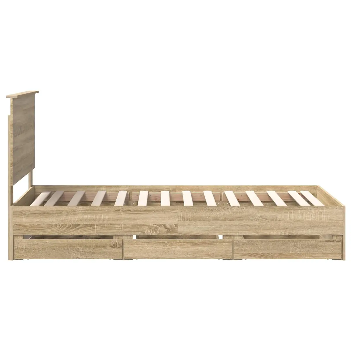 Sonoma Oak Bed Frame with Storage Drawers 90 x 190 cm
