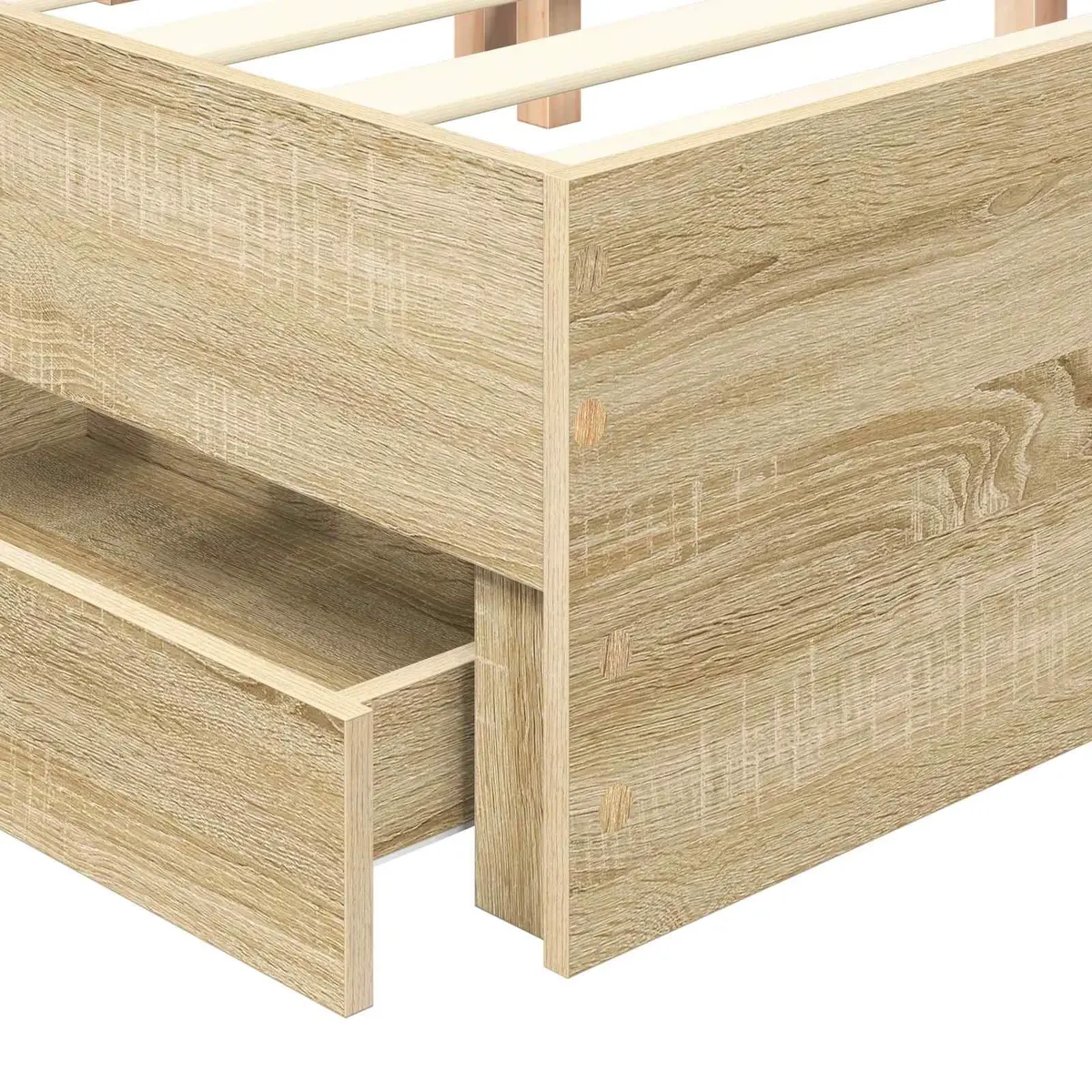 Bed Frame with Storage Drawer Sonoma Oak 150 x 200 cm