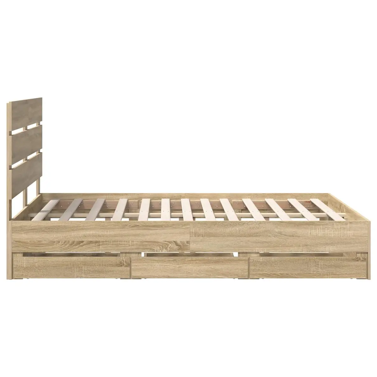 Bed Frame with Drawer Storage Sonoma Oak 150 x 200 cm Modern Bedroom Furniture