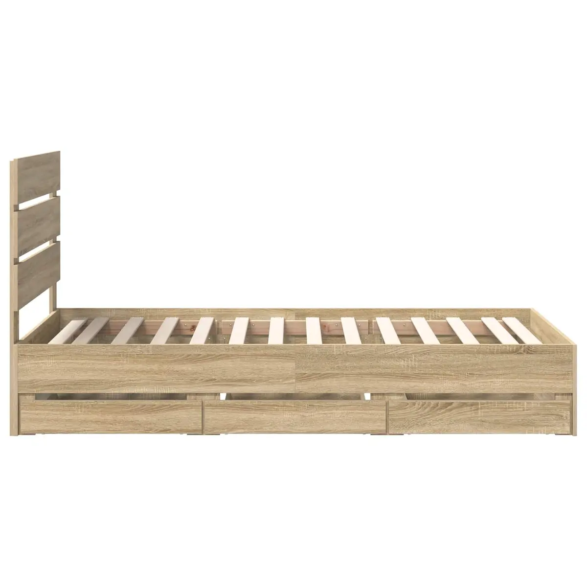 Sonoma Oak Bed Frame with Drawer Storage 90 x 190 cm
