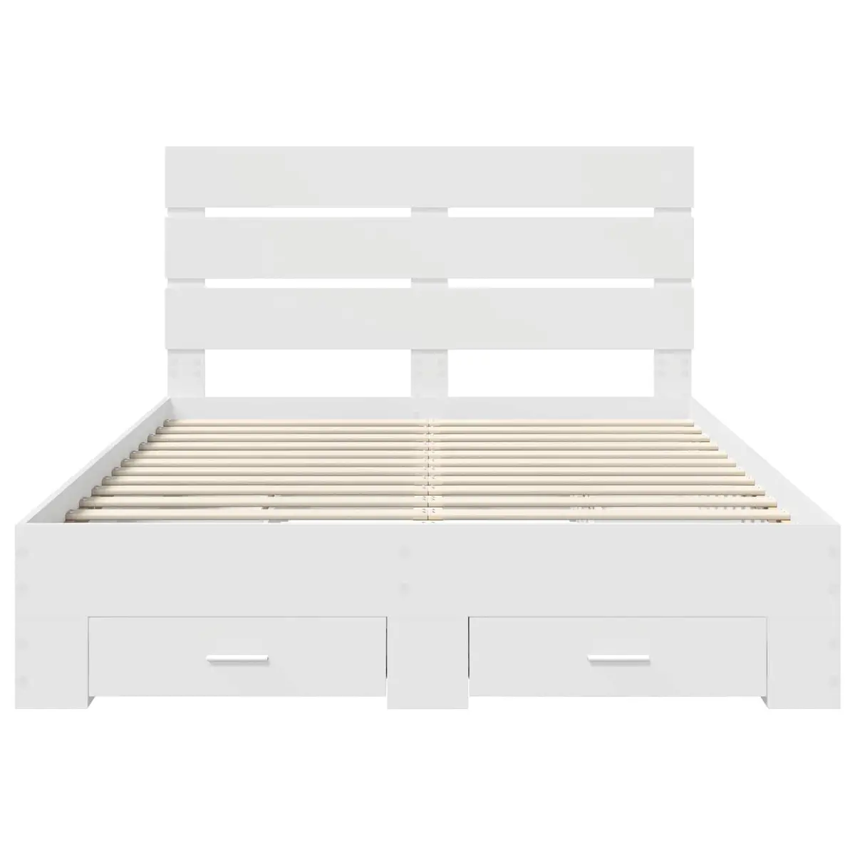 White Bed Frame with Storage Drawers 150x200cm
