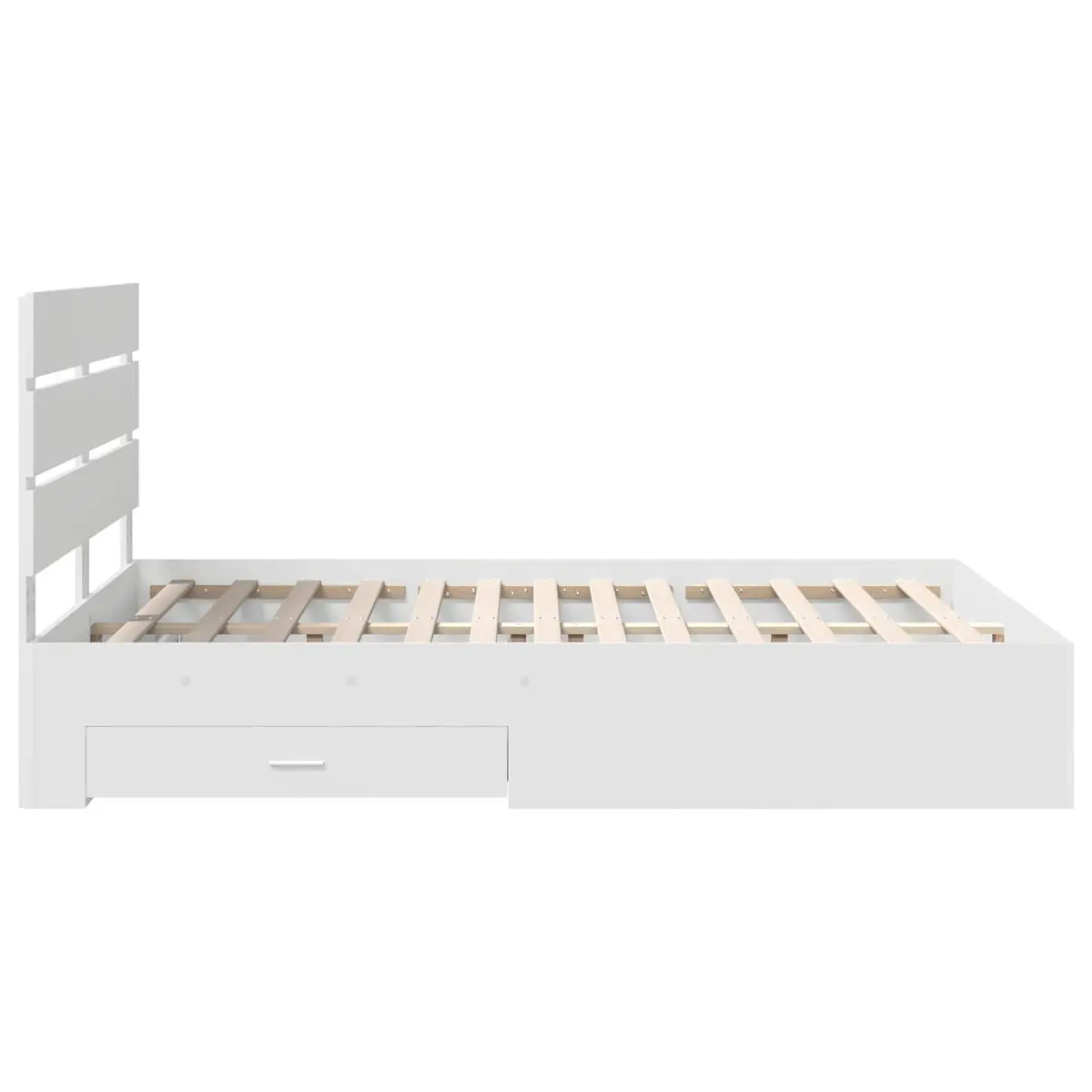 White Bed Frame with Storage Drawers 150x200cm