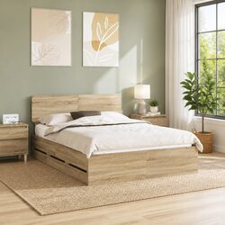 Storage Bed Frame for Modern Bedrooms with Adjustable Headboard