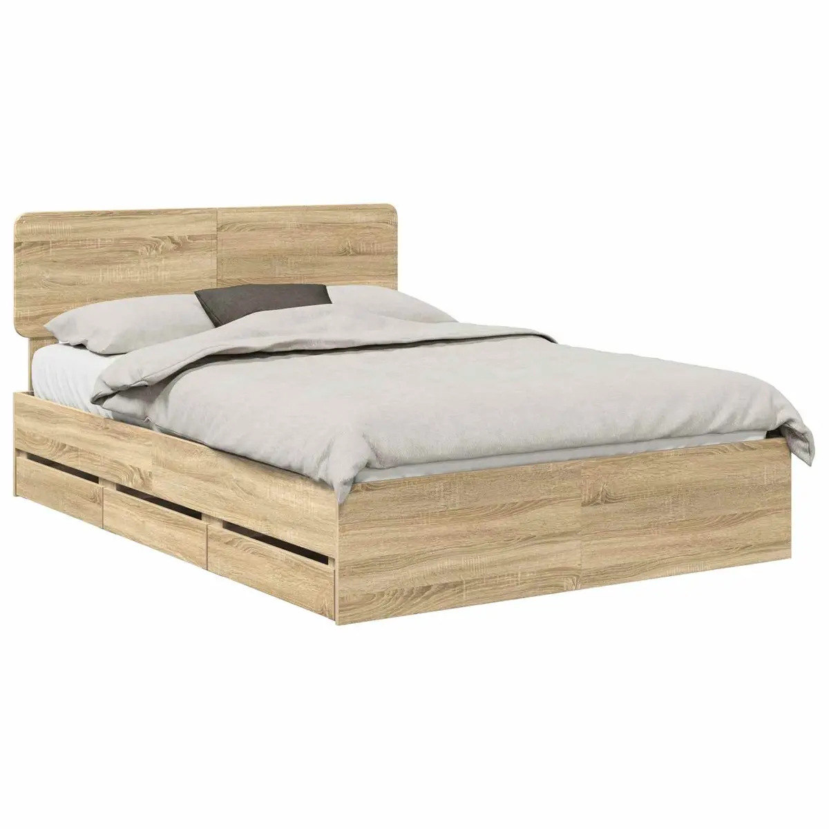 Storage Bed Frame for Modern Bedrooms with Adjustable Headboard