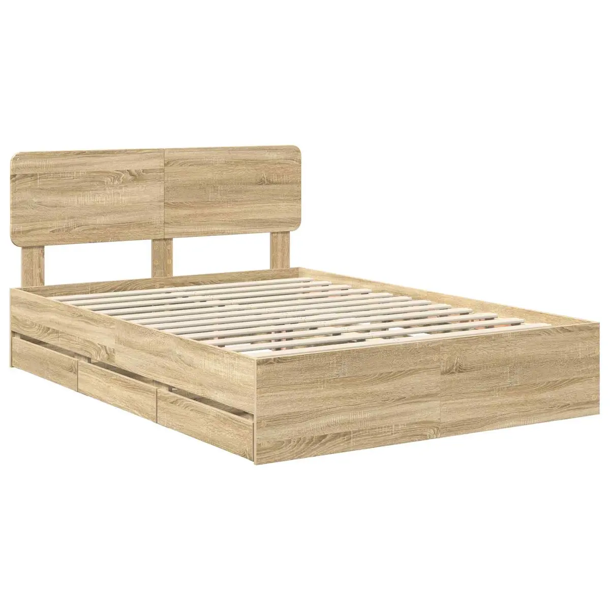 Storage Bed Frame for Modern Bedrooms with Adjustable Headboard