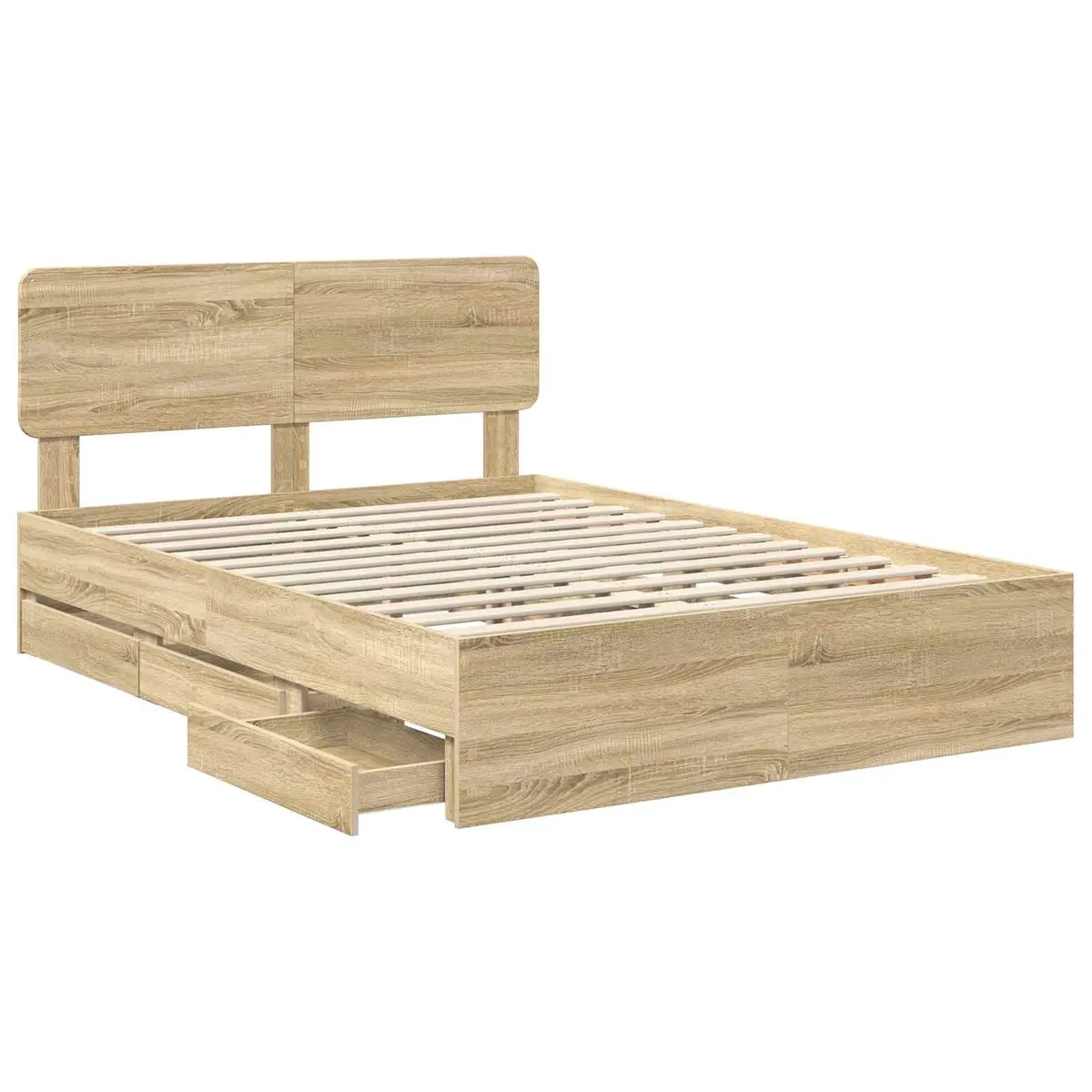 Storage Bed Frame for Modern Bedrooms with Adjustable Headboard