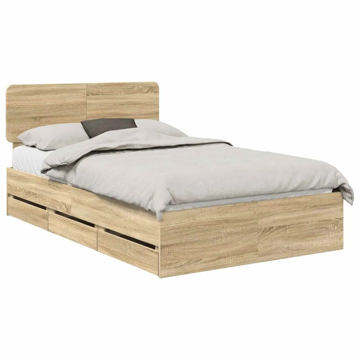 Bed Frame with Storage Drawers 135 x 190 cm