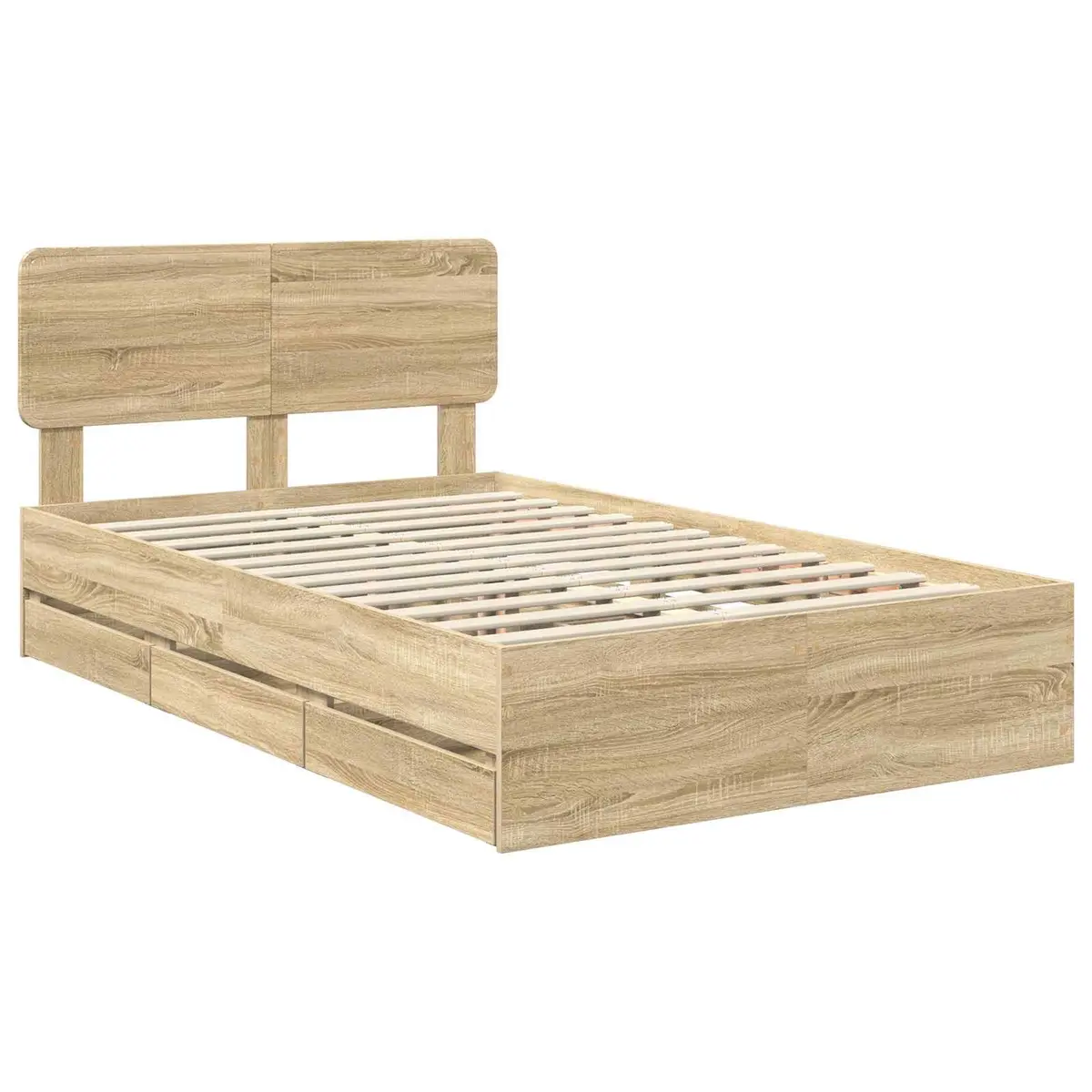 Bed Frame with Storage Drawers 135 x 190 cm