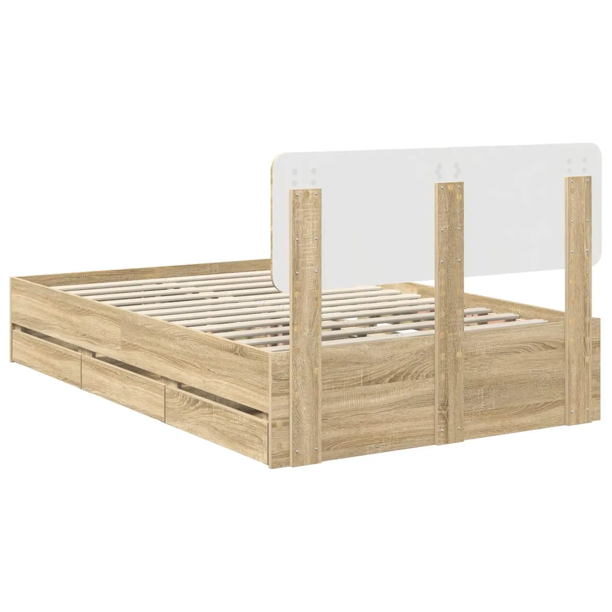 Bed Frame with Storage Drawers 135 x 190 cm