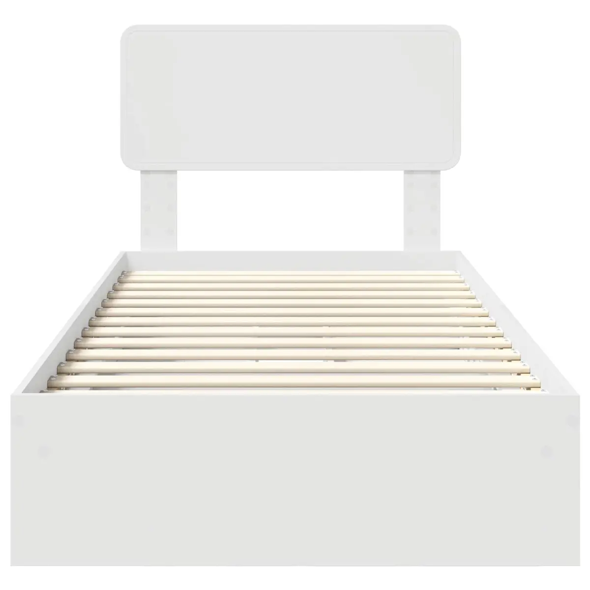 White Storage Bed Frame with Drawer 90 x 190 cm