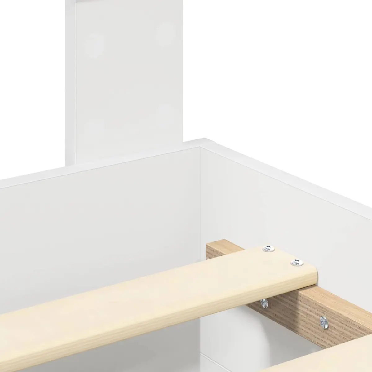 Bed Frame White with Headboard 150 x 200 cm Engineered Wood