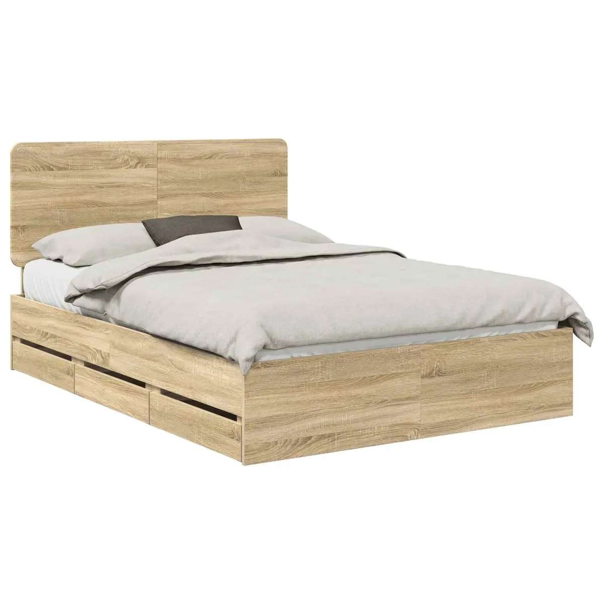 Bed Frame with Drawer Sonoma Oak 150 x 200 cm Engineered Wood Modern Design