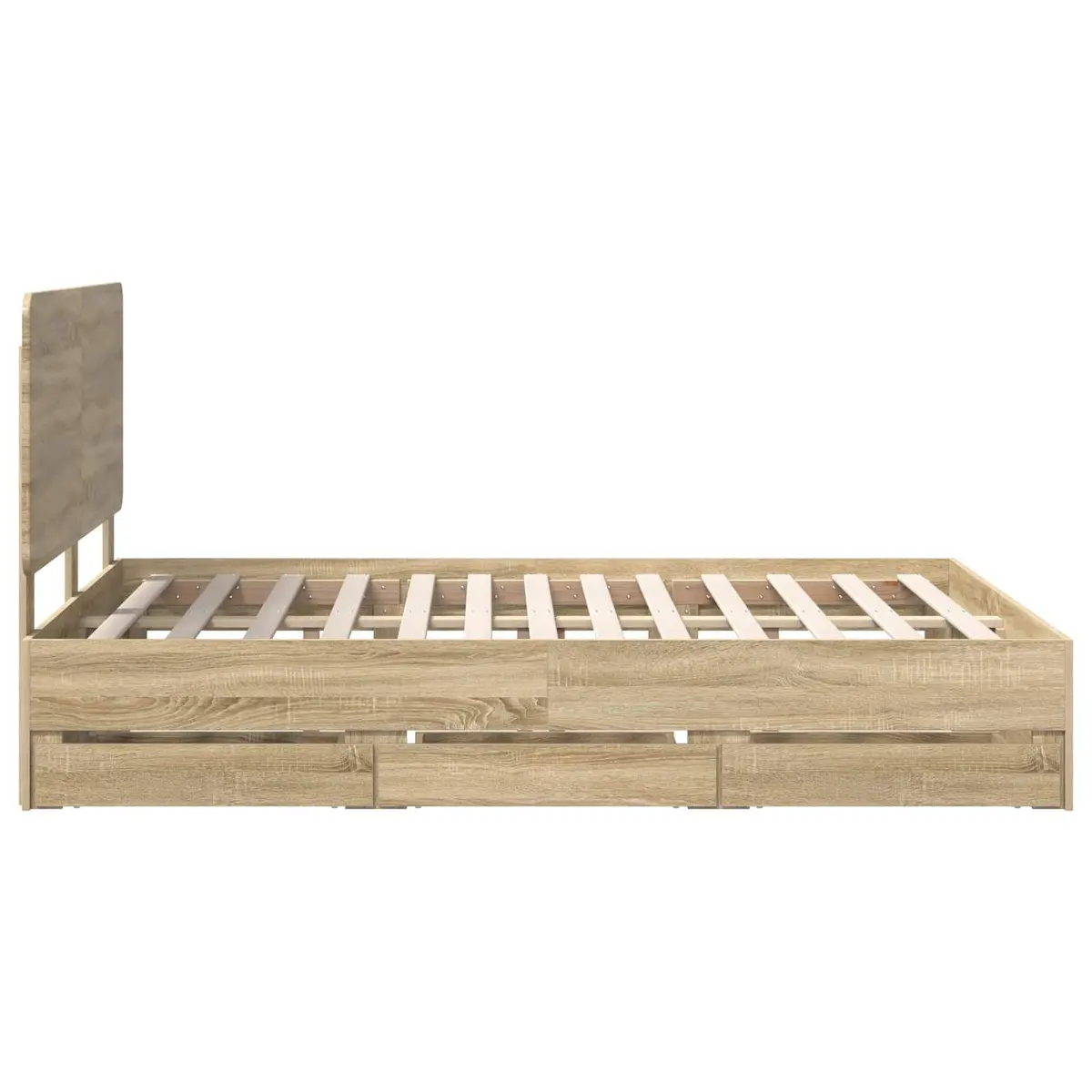 Bed Frame with Drawer Sonoma Oak 150 x 200 cm Engineered Wood Modern Design