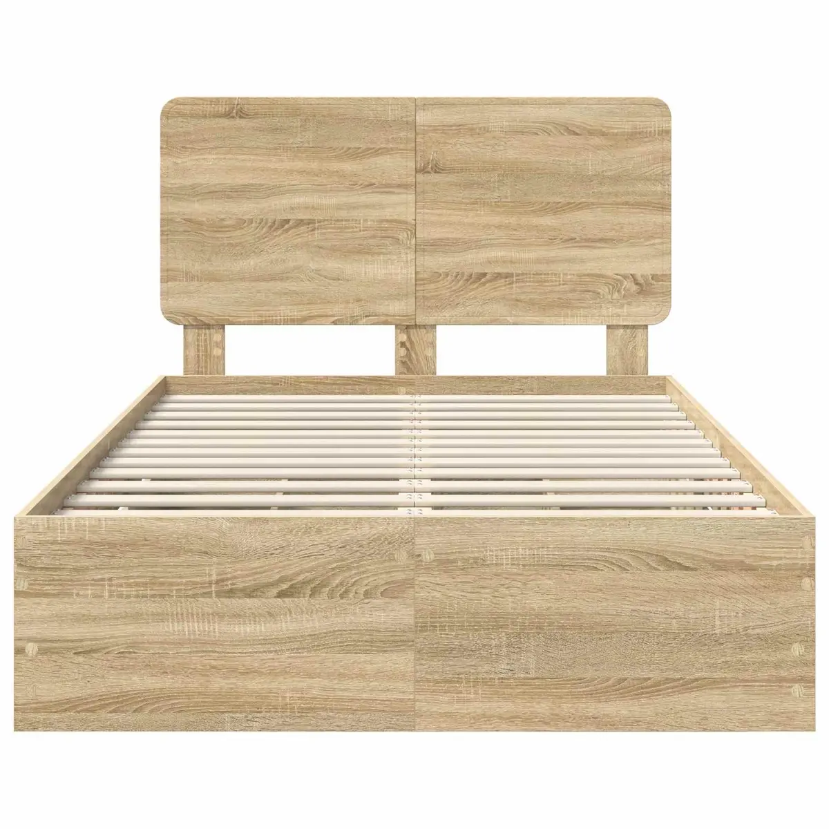 Bed Frame Sonoma Oak 135 x 190 cm Engineered Wood with Drawer Storage