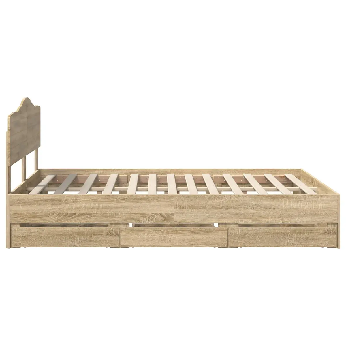 Sonoma Oak Bed Frame with Drawer Storage 150 x 200 cm
