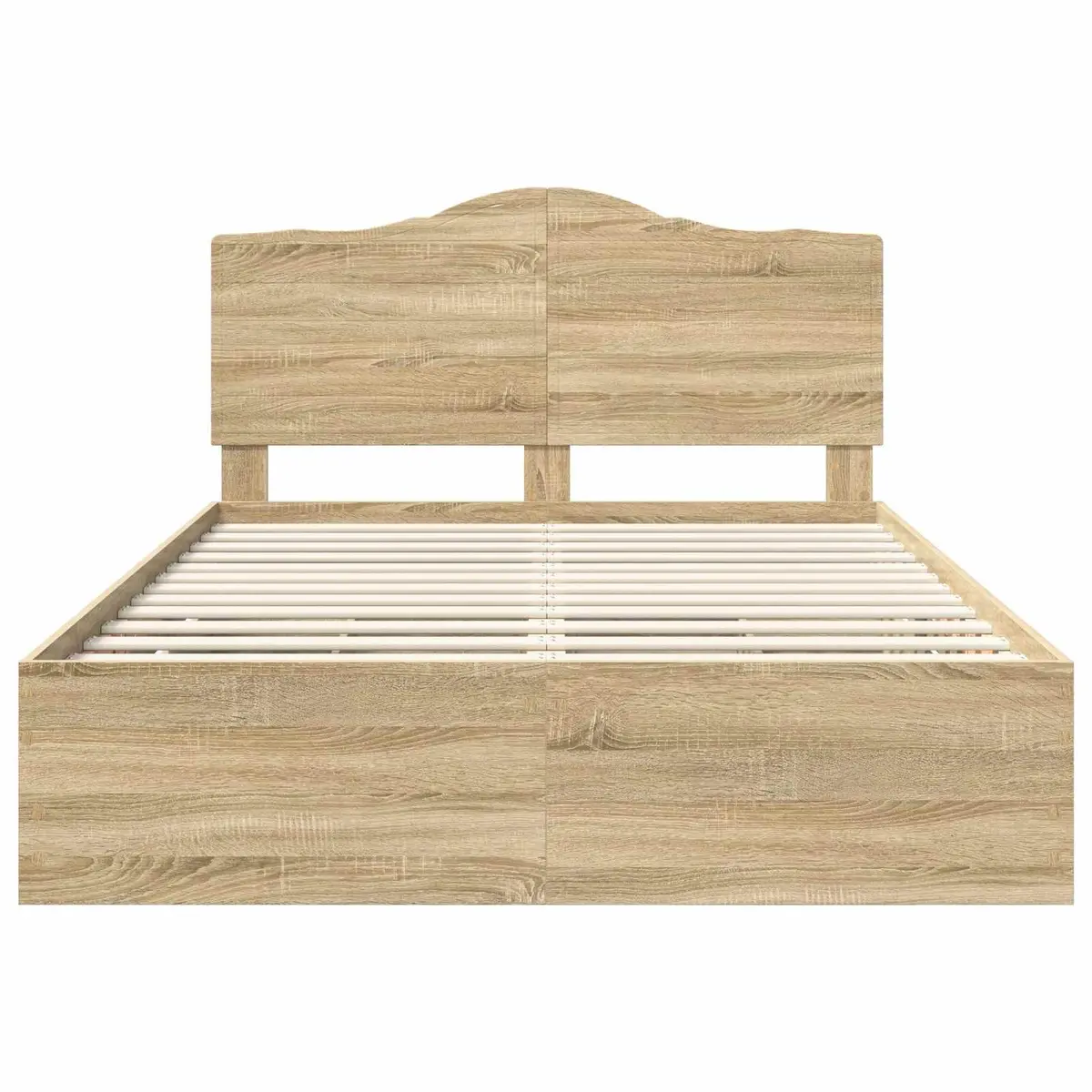 Bed Frame with Integrated Storage Drawers 150 x 200 cm