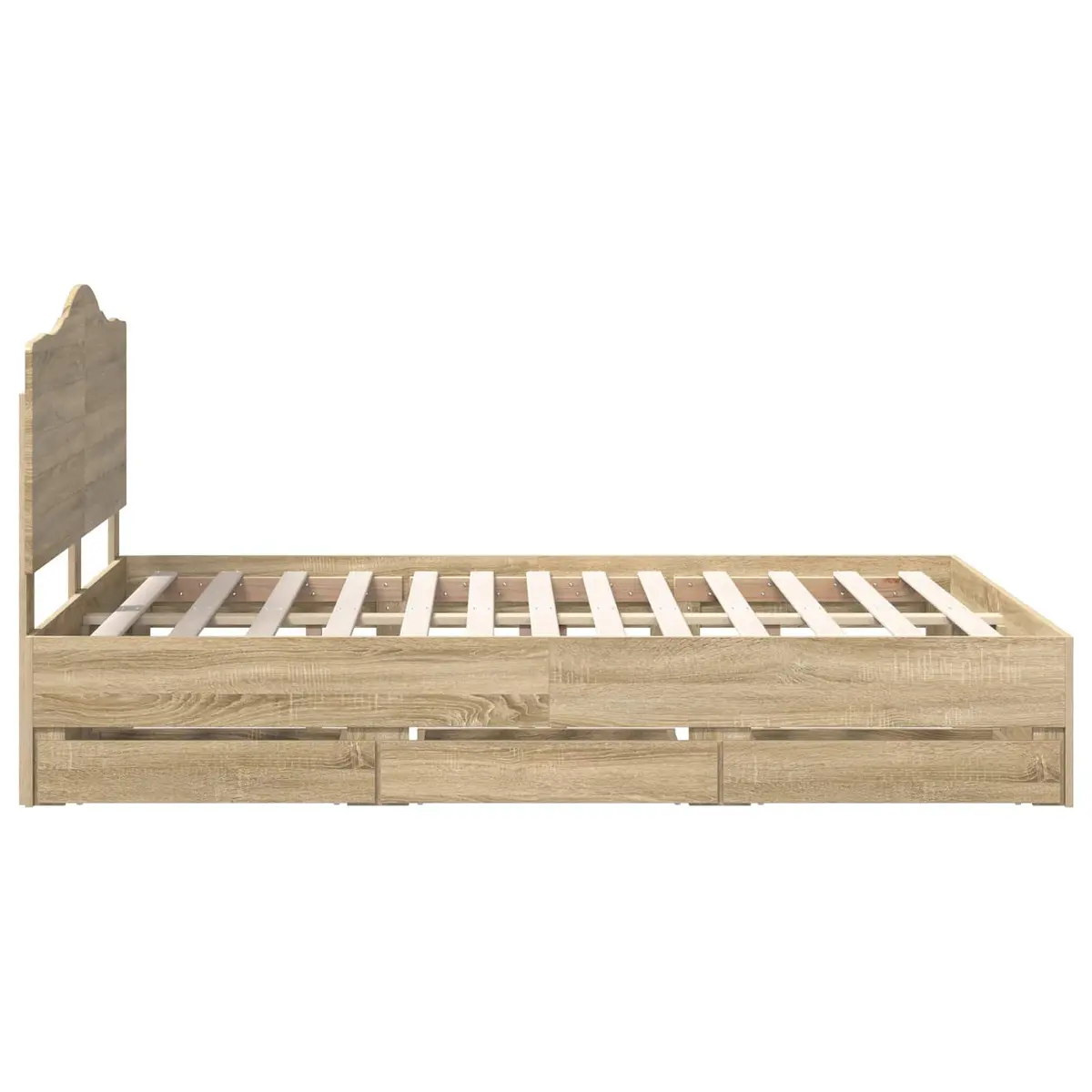 Bed Frame with Integrated Storage Drawers 150 x 200 cm