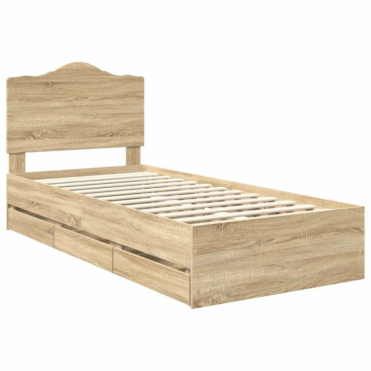Bed Frame with Integrated Storage Drawer 90 x 190 cm