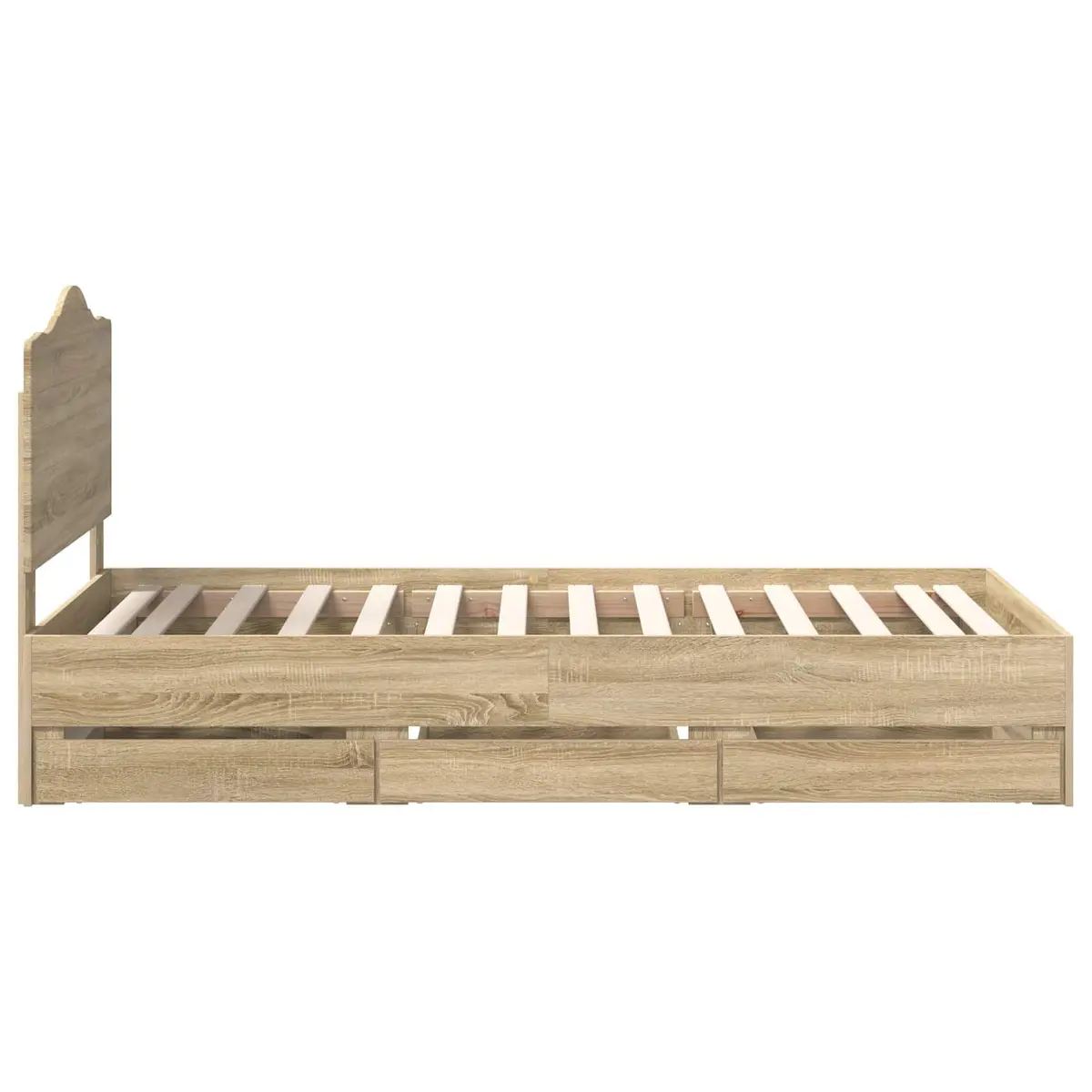 Bed Frame with Integrated Storage Drawer 90 x 190 cm