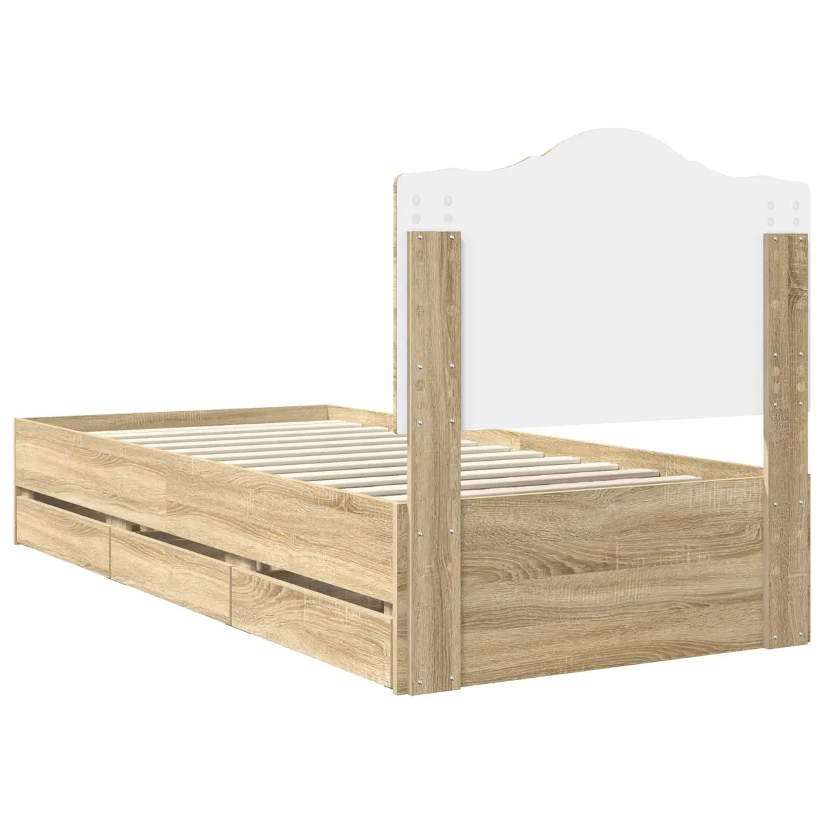 Bed Frame with Integrated Storage Drawer 90 x 190 cm